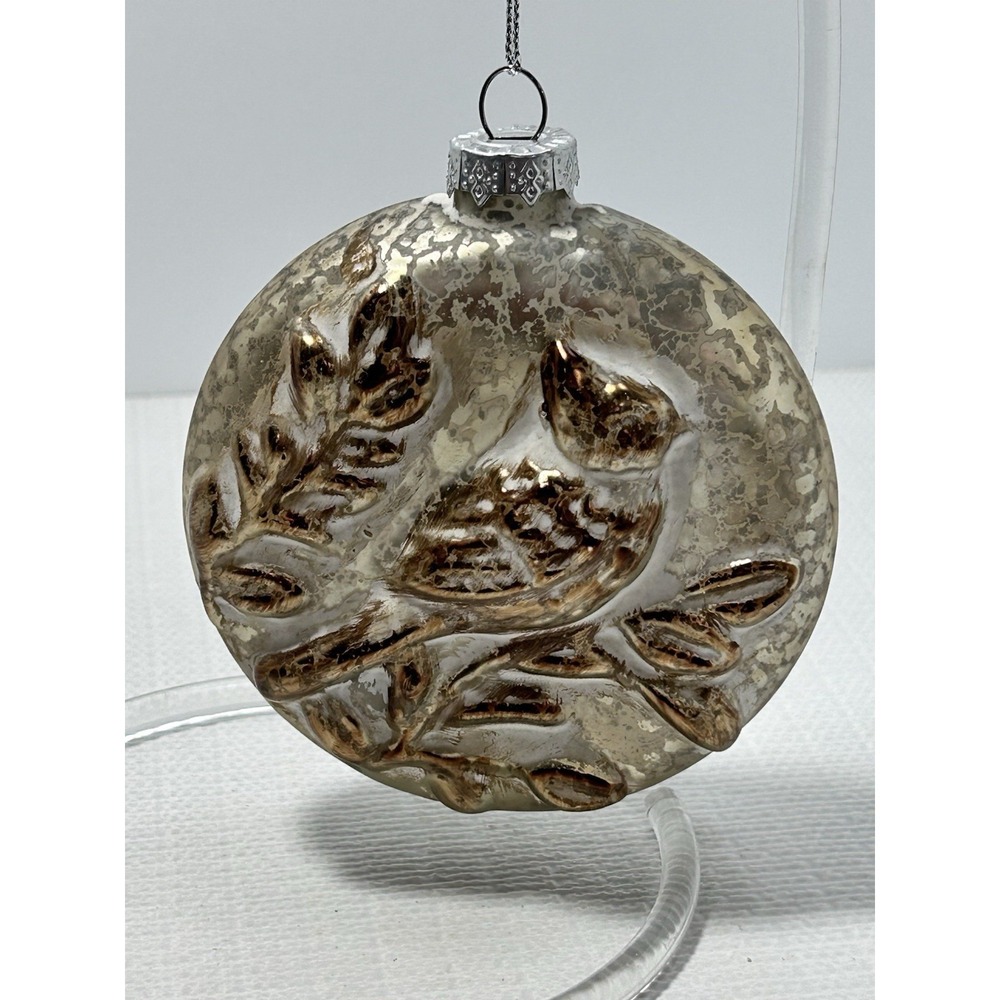 Robert Stanley Blown Glass Christmas Ornament 4" Cardinal Copper White Gold Bird